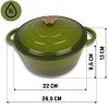 EMALIOWANY GARNEK ŻELIWNY 22cm 3L HAGE OLIWKOWY